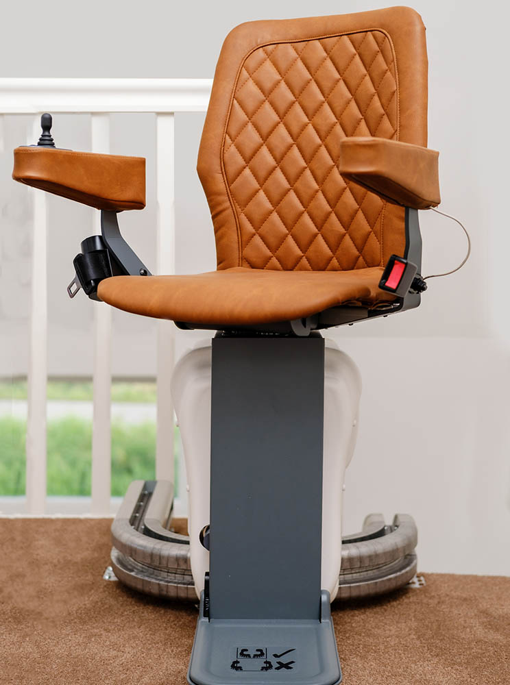 Modern stairlift design installed by a local Bergen County provider