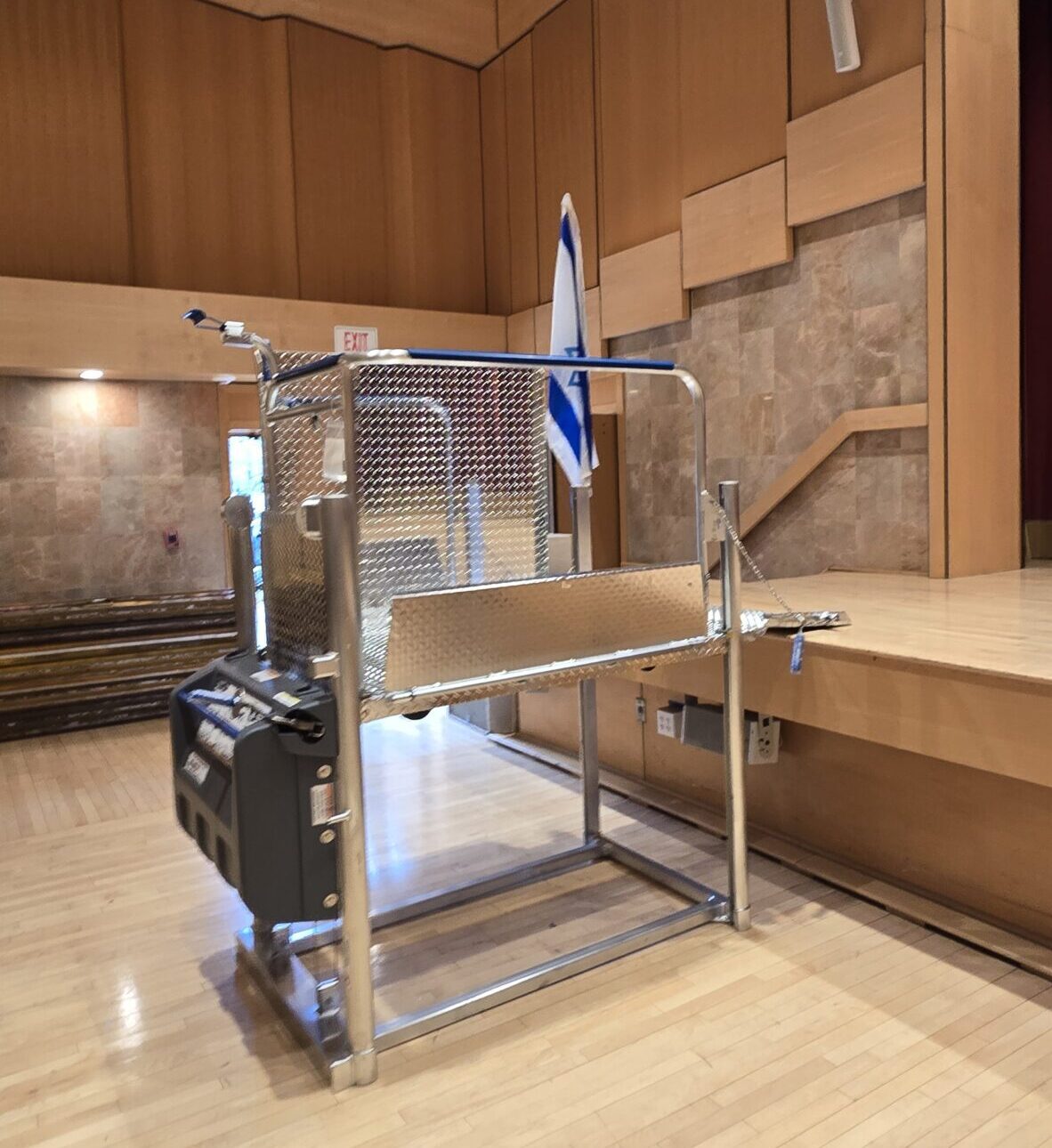 20251023_143319 Portable wheelchair lift set up for access to a raised platform